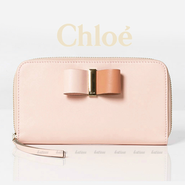 2016新作 Chloe クロエスーパーコピー Leather Bowラウンドジップ長財布☆6100720